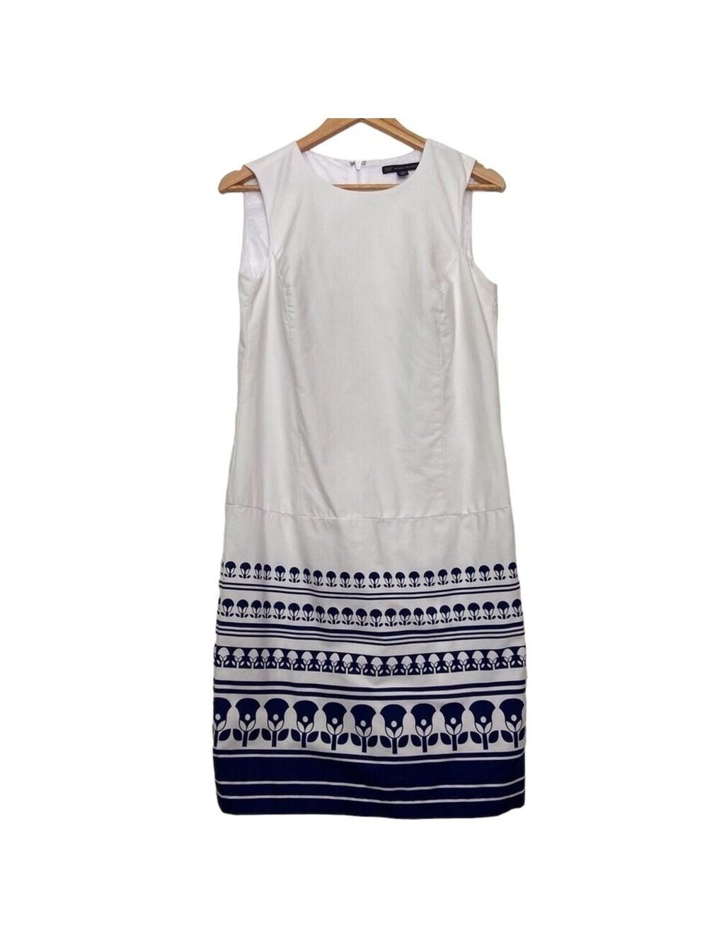 Brooks Brothers 346 white dress sleeveless navy blue preppy jumper contemporary